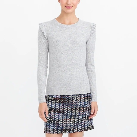 J. Crew Factory Sweaters - J.Crew  Ruffle-shoulder Sweater / S